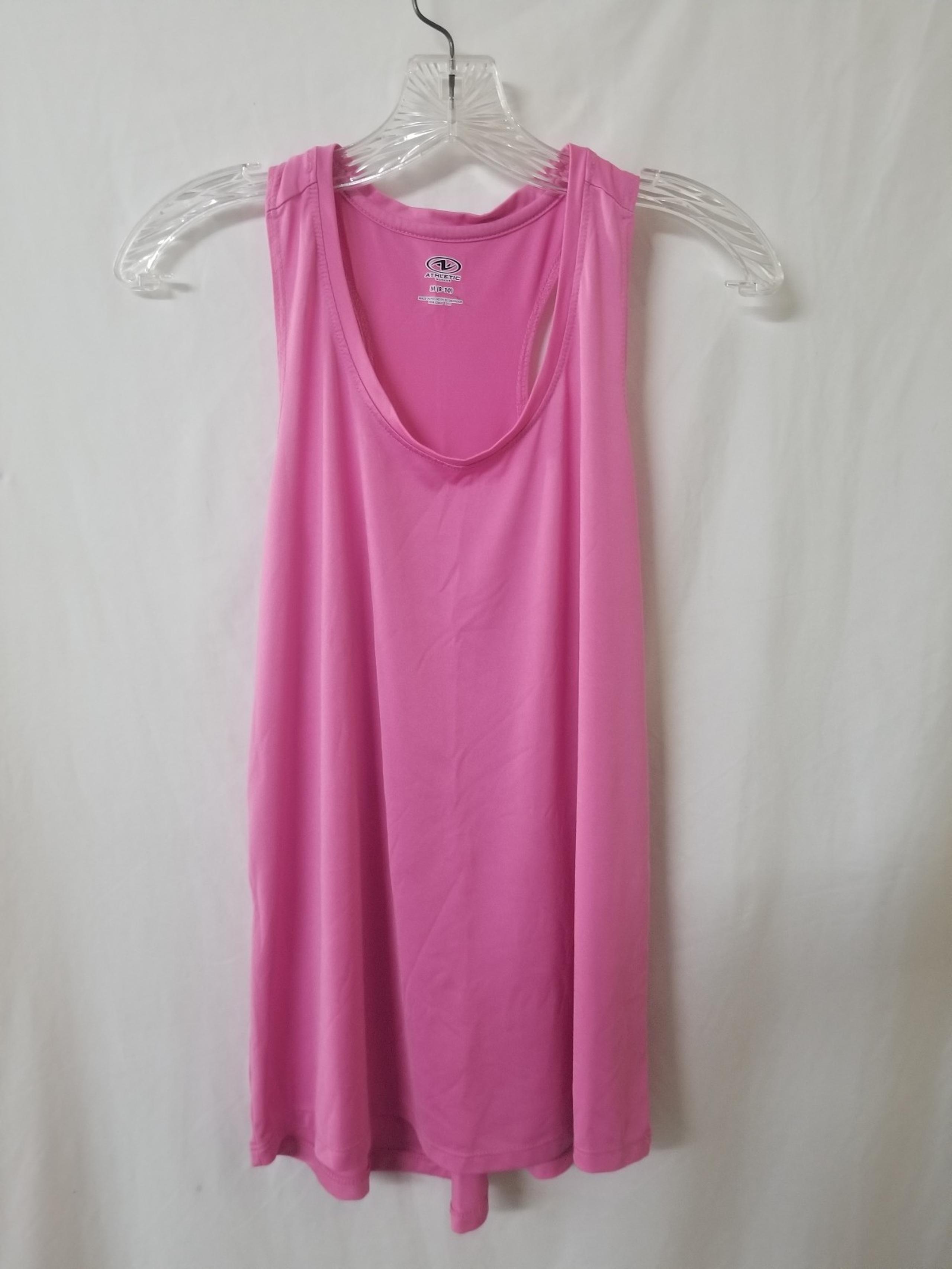 Womens Pink ATHLETIC WORKS Sport Racerback Tank Top Size M (8-10)