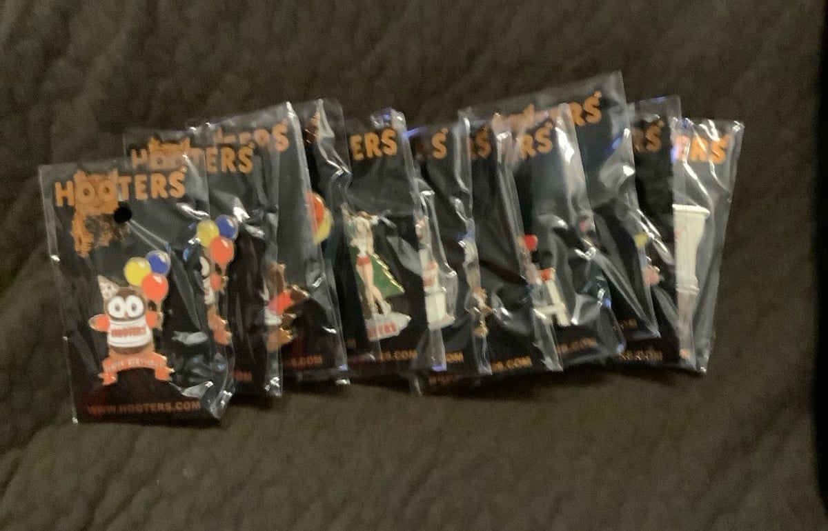 Hooters pins with owls