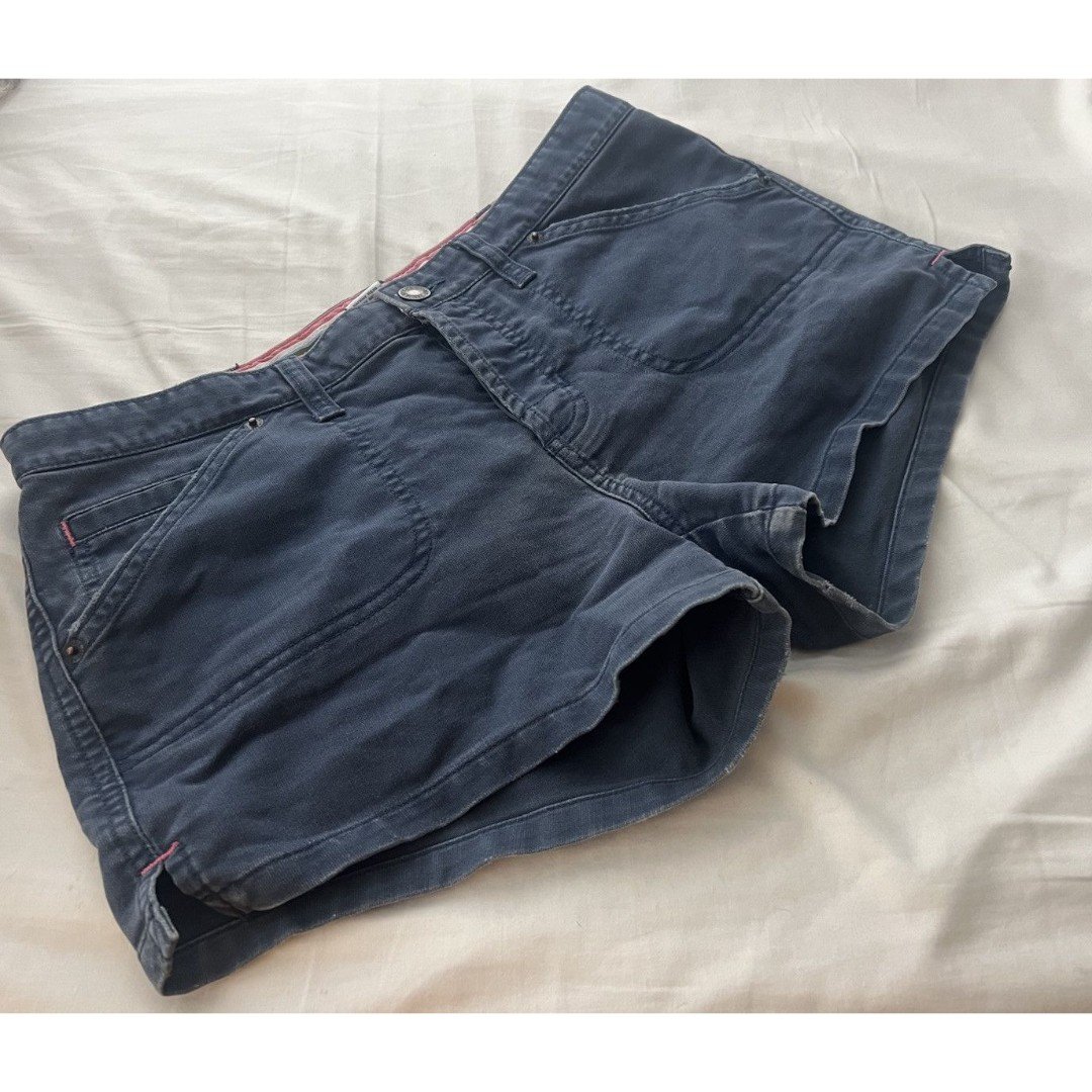 Vintage Abercrombie & Fitch Y2K Micro Mini Shorts Size 4 Blue Pink Low Rise