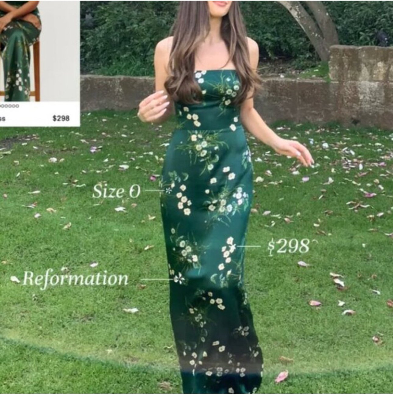 NWT Reformation Frankie Silk Maxi Dress Sz6 Buena Floral Wedding