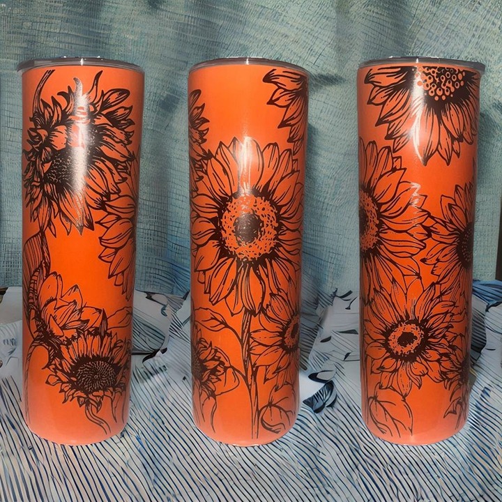 Laser-Engraved Sunflower 30 oz Tumbler