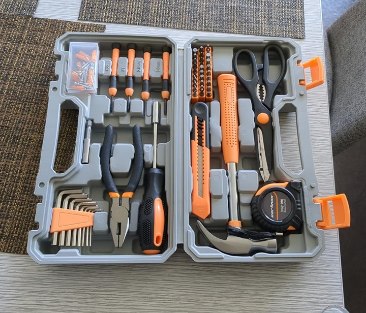 39 Piece Tool Set General Household Hand Kit with Plastic Toolbox