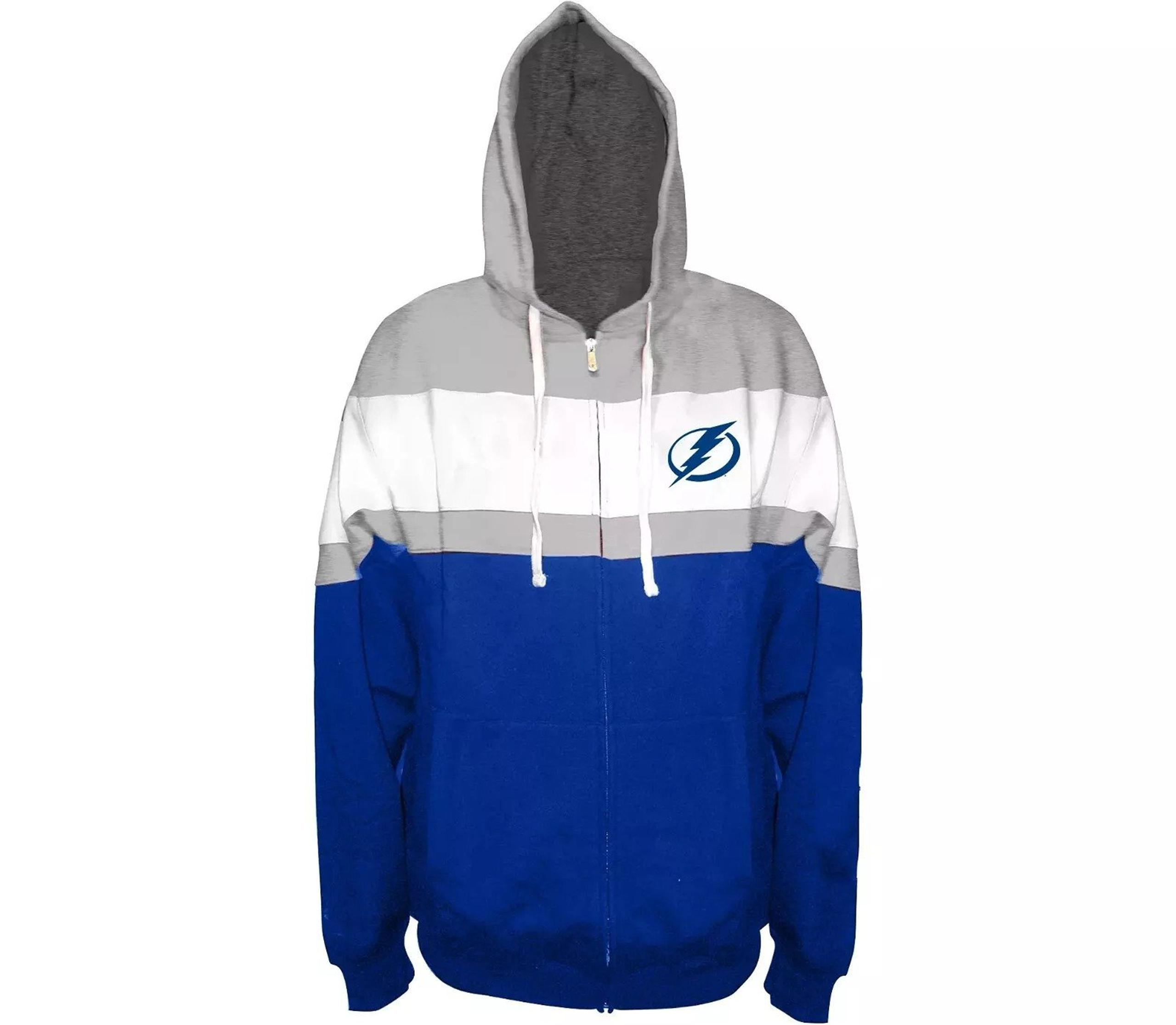 NEW Big & Tall NHL Tampa Bay Lightning Team Blue FullZip Hoodie 4XL