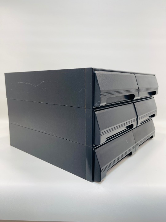Matching 3 Tier Vintage Retro Cassette Tape Cabinets Drawers Storage - Holds 198