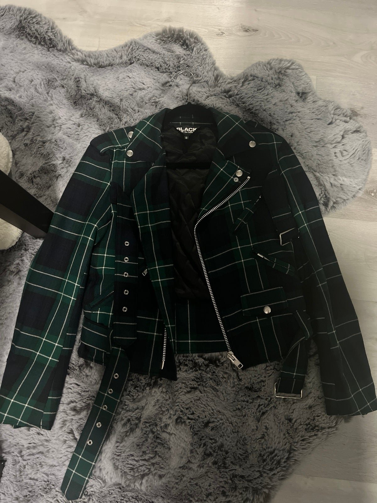 Comme des Garcons Black Zip Front Motorcycle Jacket