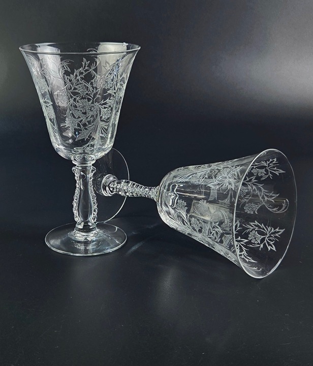 Vintage - Low Water/Wine Goblet Heather by Fostoria - Set of 2 - 6 3/8 Tall