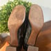 Tory Burch Marion Black Patent Leather Block Heel Gold Trim Size 9