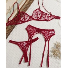 Heart Mesh Romantic Underwire Lingerie sexy Set L1