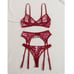 Heart Mesh Romantic Underwire Lingerie sexy Set L1
