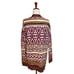 NEW Lucky Brand Boyfriend Cardigan Sweater Red Jacquard Southwestern Size Large