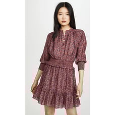 Rebecca Minkoff Chloe Smocked Floral Print Mini Dress Size S