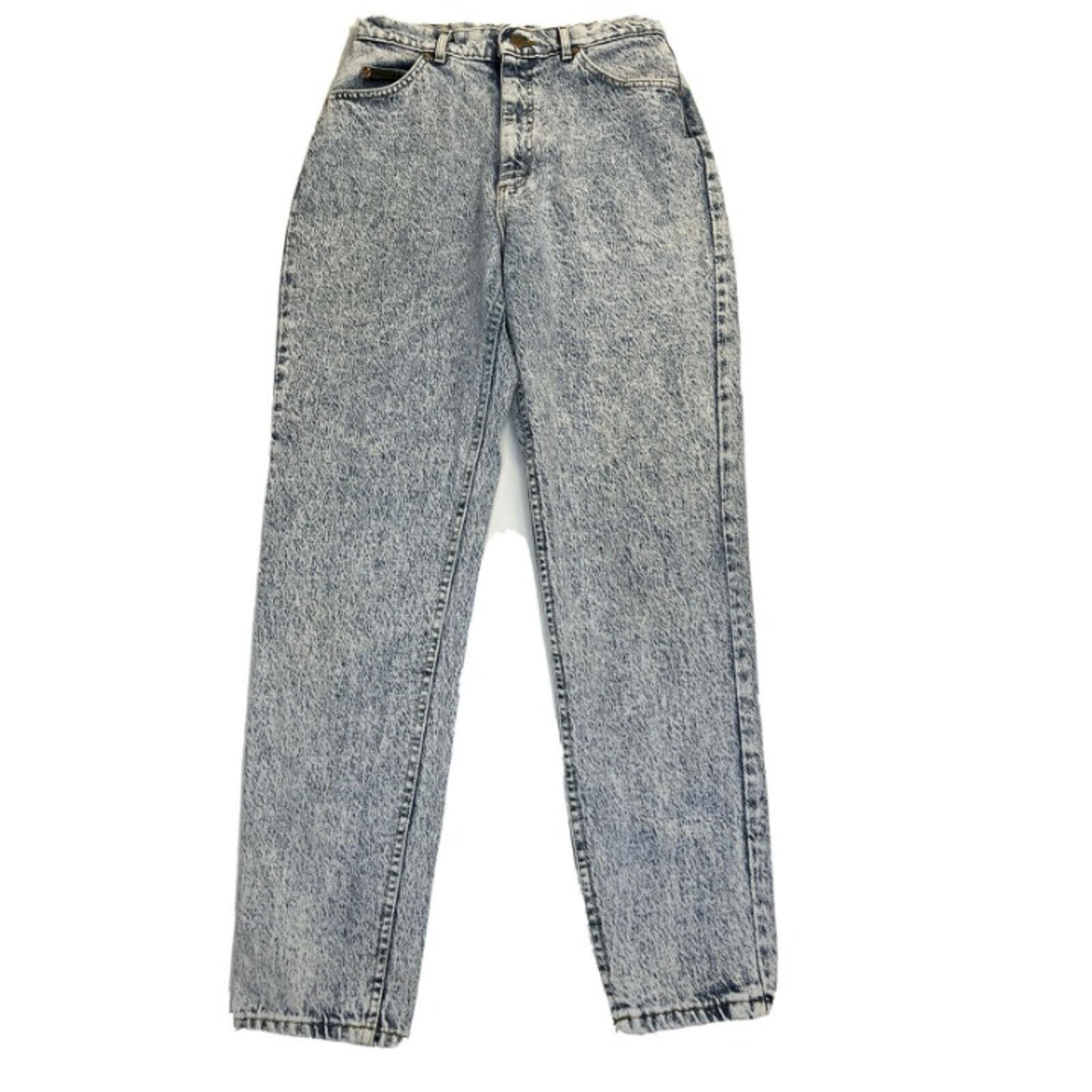 Vintage Womens 12 High Rise Taper Leg Acid Wash Mom Jeans