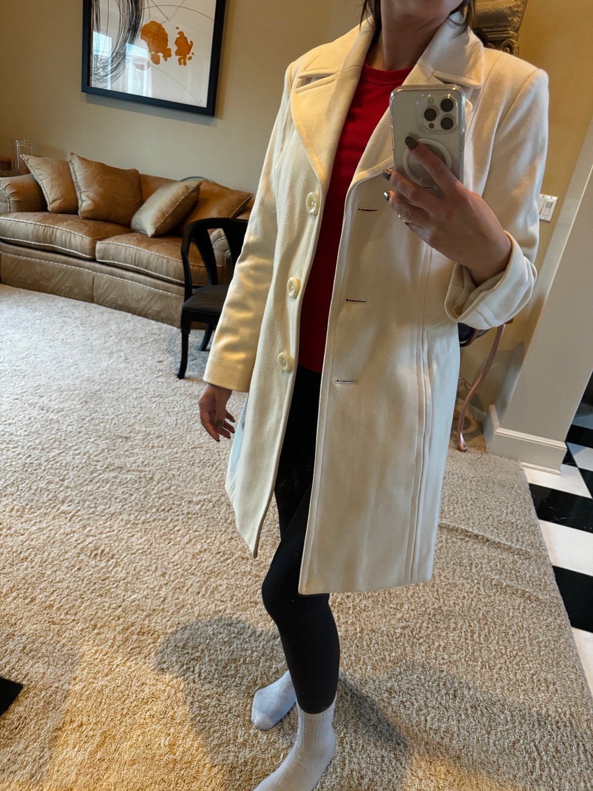 Anne Klein white coat