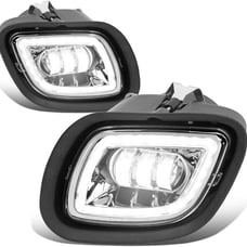 LED Fog Lights Chrome Housing w/ LED Halo For Freightliner Cascadia 08-17
