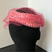 Vintage 1960s Ladies Pink Woven Braided Pillbox Fascinator Halo Hat W Net Veil