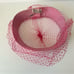 Vintage 1960s Ladies Pink Woven Braided Pillbox Fascinator Halo Hat W Net Veil