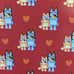 Red bluey bingo valentines day heart plush blanket TWIN