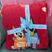 Red bluey bingo valentines day heart plush blanket TWIN
