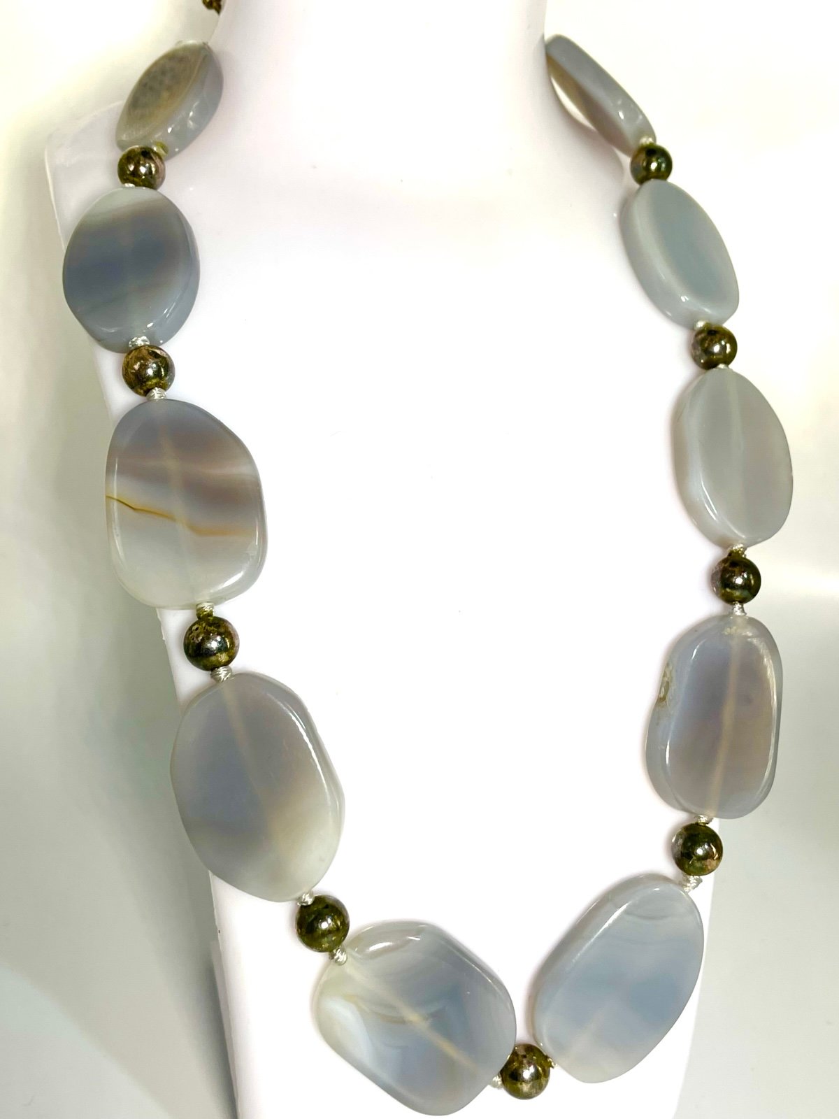lucas lameth Blue Lace Agate necklace