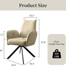 Desk Chair no Wheel, Ergonomic Office Chair Home Office Upholstered Chair, Swive