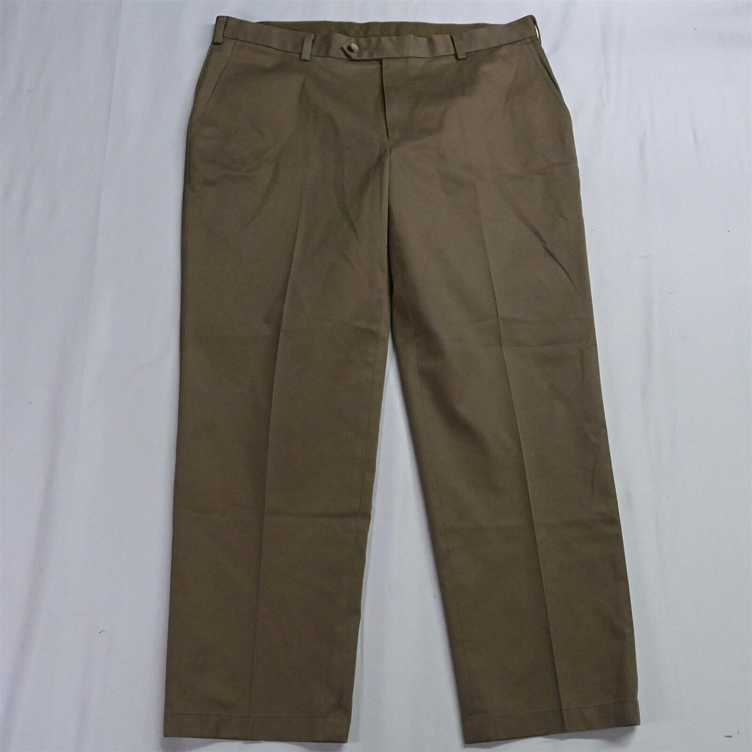 Jos A Bank 38 x 29 Brown Tailored Fit Traveler Flat Front Dress Pants