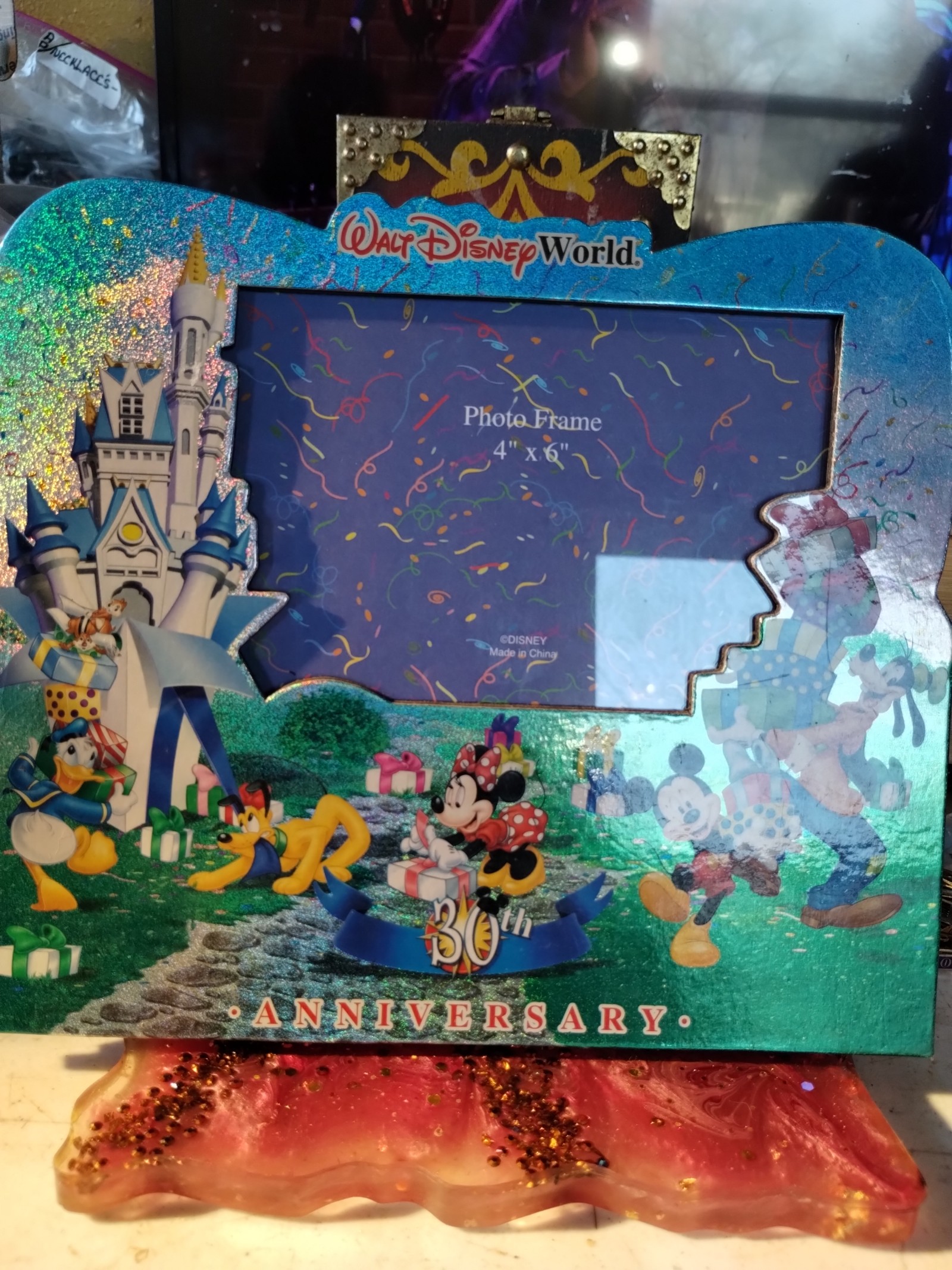 RARE HTF WALT DISNEY WORLD PHOTO FRAME 4X6 30TH ANNIVERSARY!