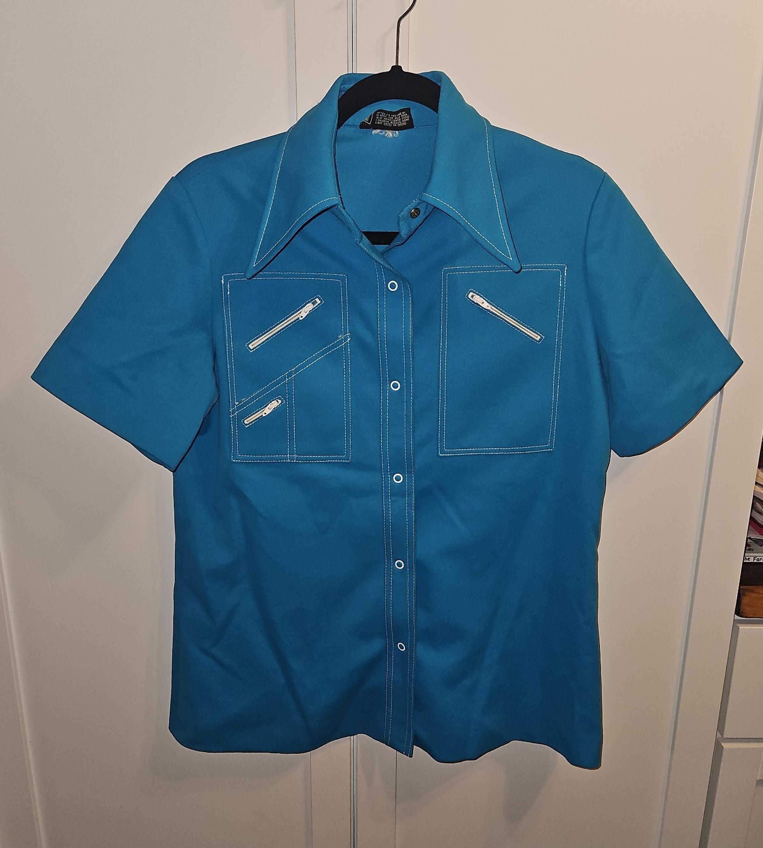 Vintage 1960s Directions Snap Front Bowling Style Shirt