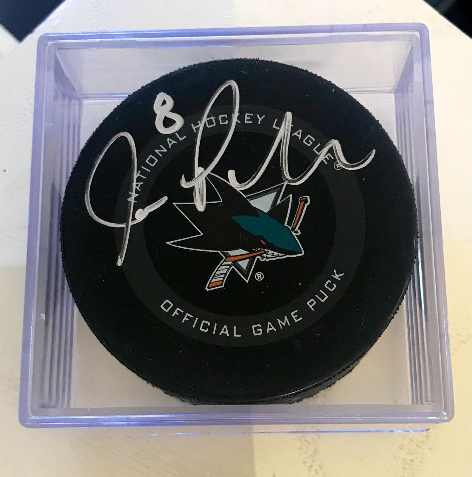NHL Hockey Puck Signed By #8 Joe Pav