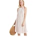 Corey Lynn Calter Cindy Striped Metallic Midi Dress With Tassels Size Medium NWT