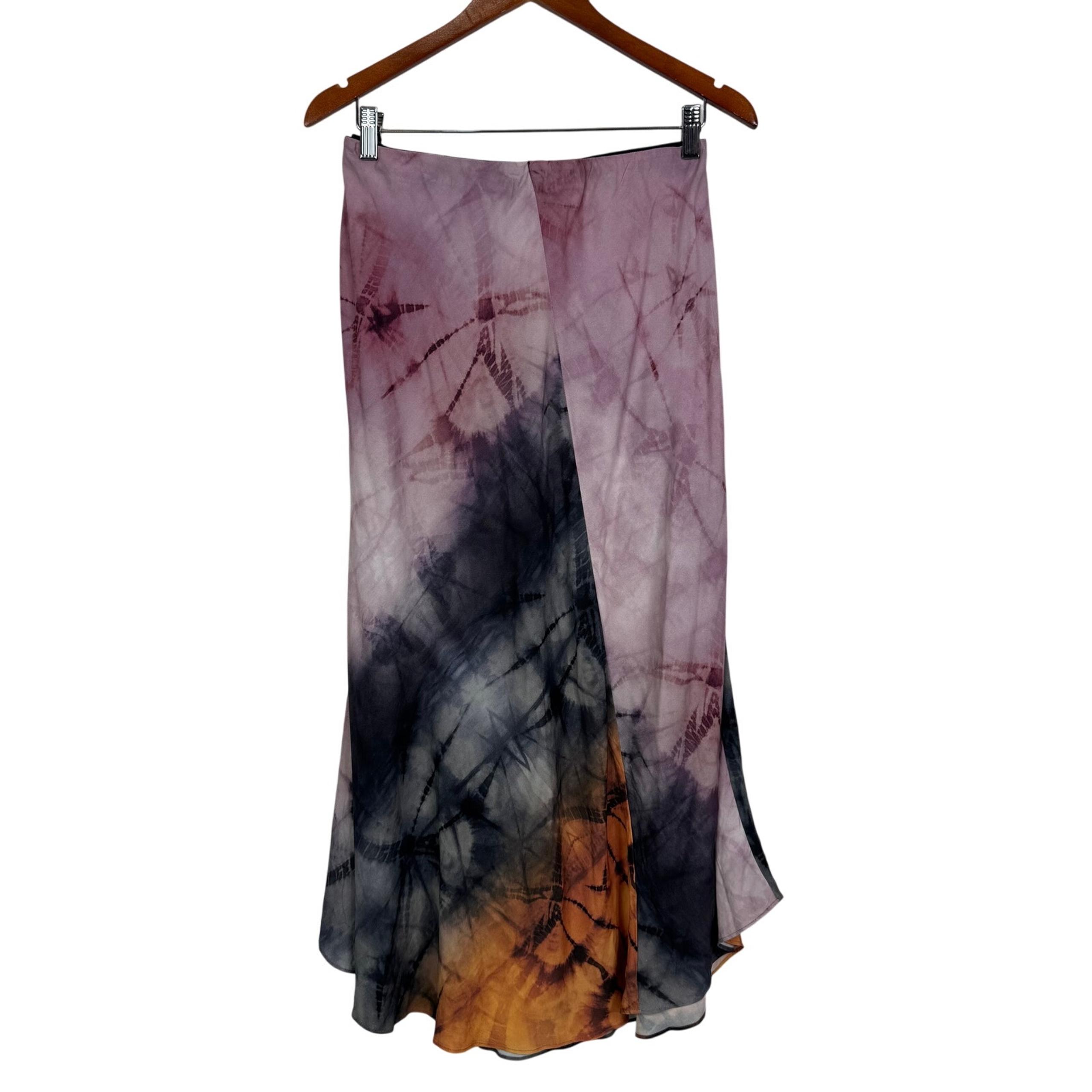 Johnny Was Calme Tie Dye Asymmetrical Maxi Skirt SIze M NWT