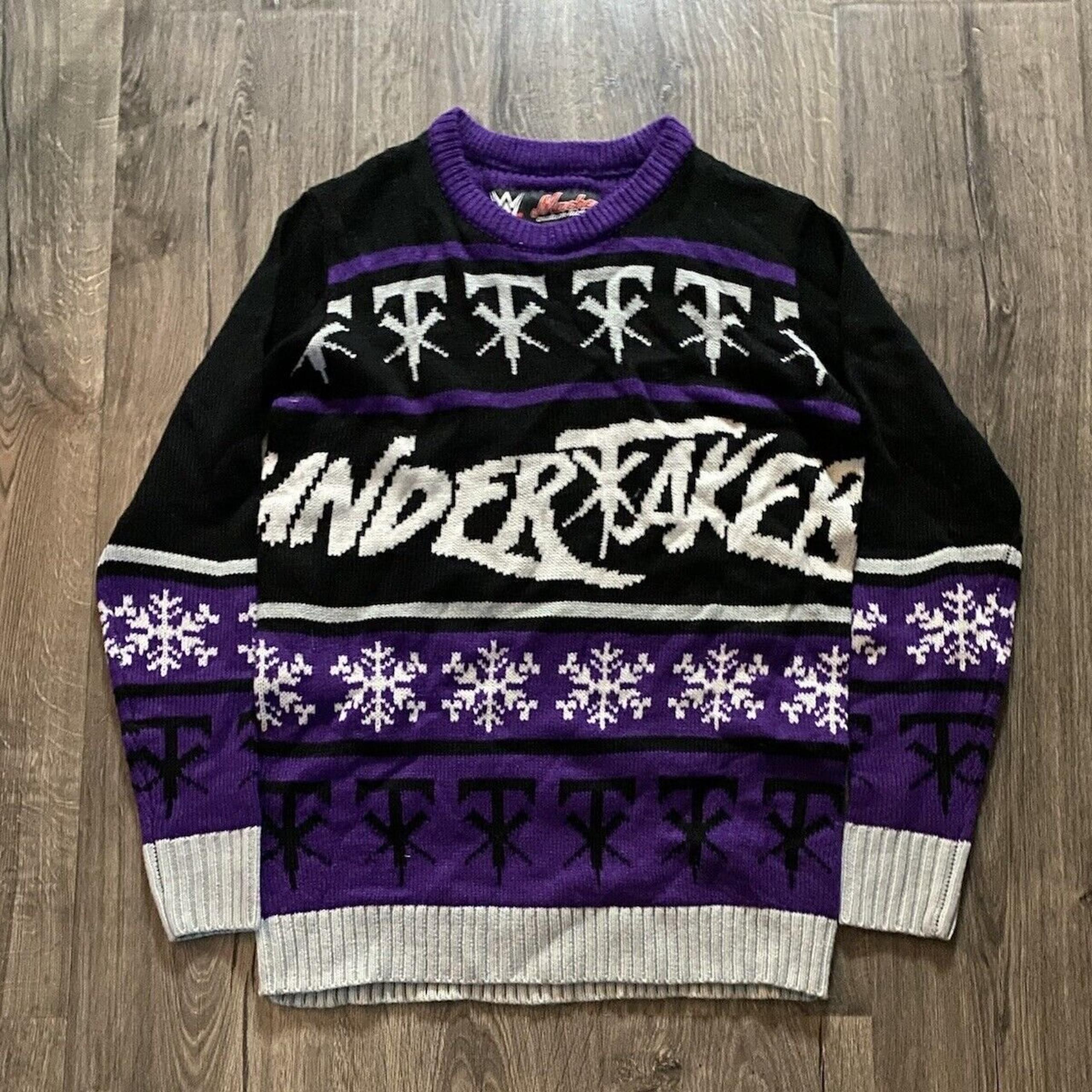 New Men Size S WWE x Mache Undertaker Christmas Sweater Sweatshirt Crewneck WWF