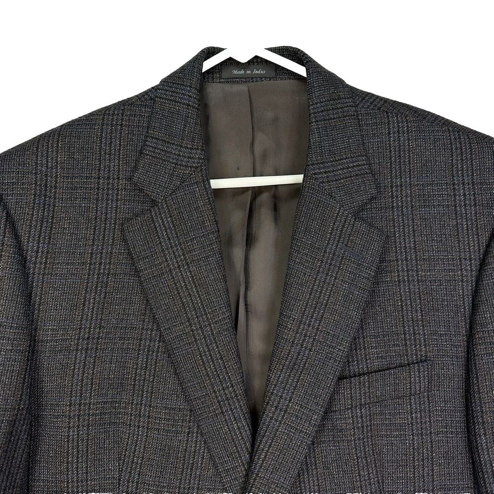 Lauren Ralph Lauren Mens 44L Wool Gray Windowpane Plaid Blazer Tweed Sport Coat