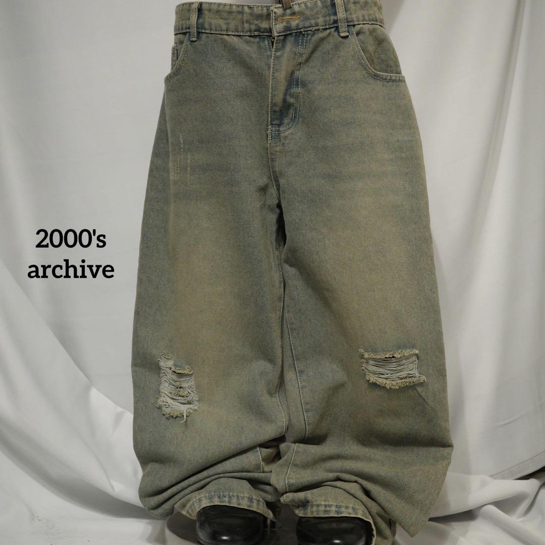 格安新品  2000s archive grunge buggy denim Y2K パンツ