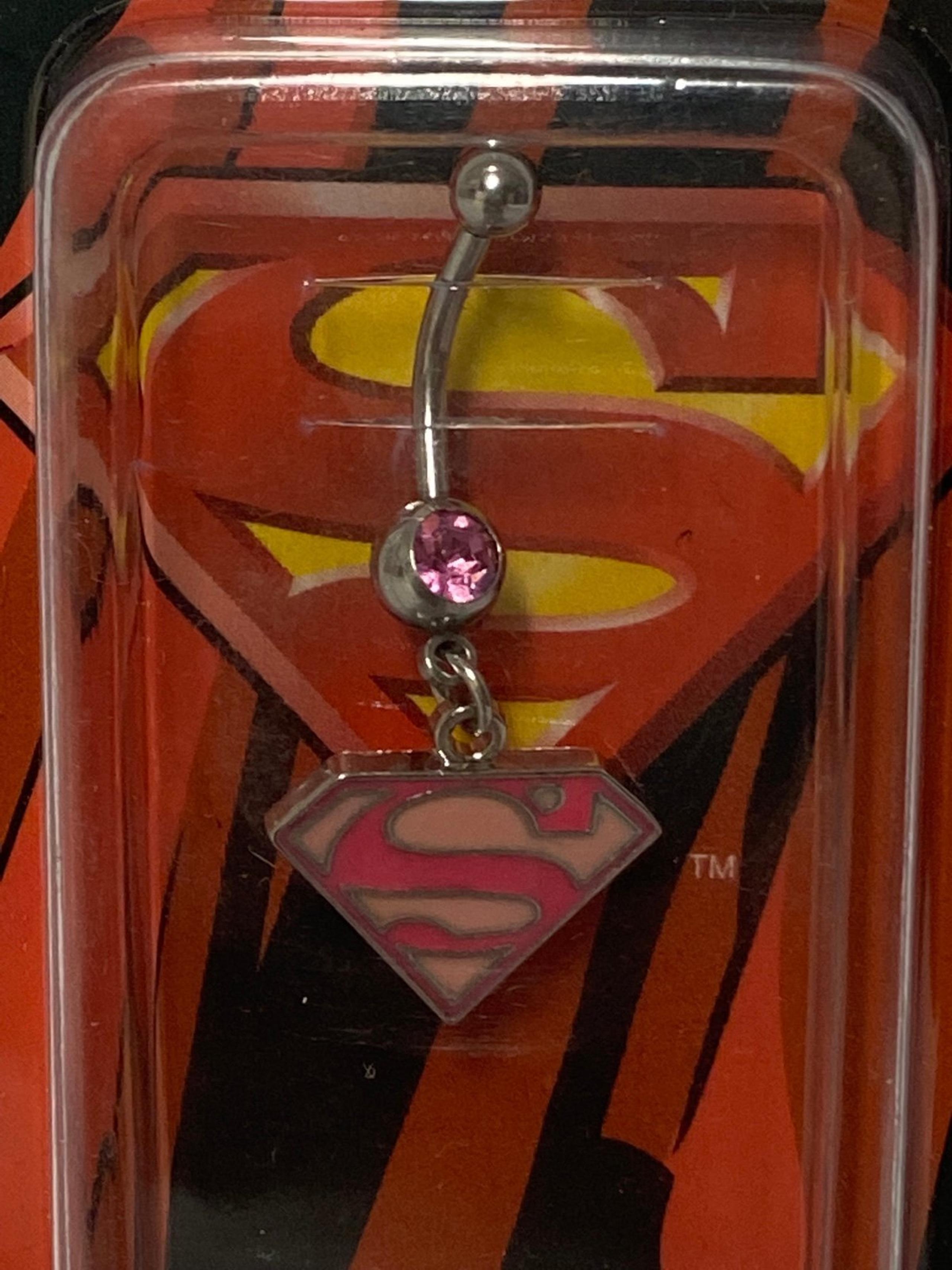 belly rings dangle Superman Color Silver  DC