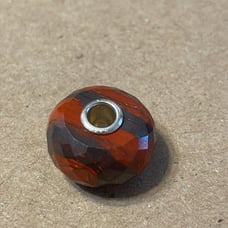 Trollbeads red chanceledony with hematite bead