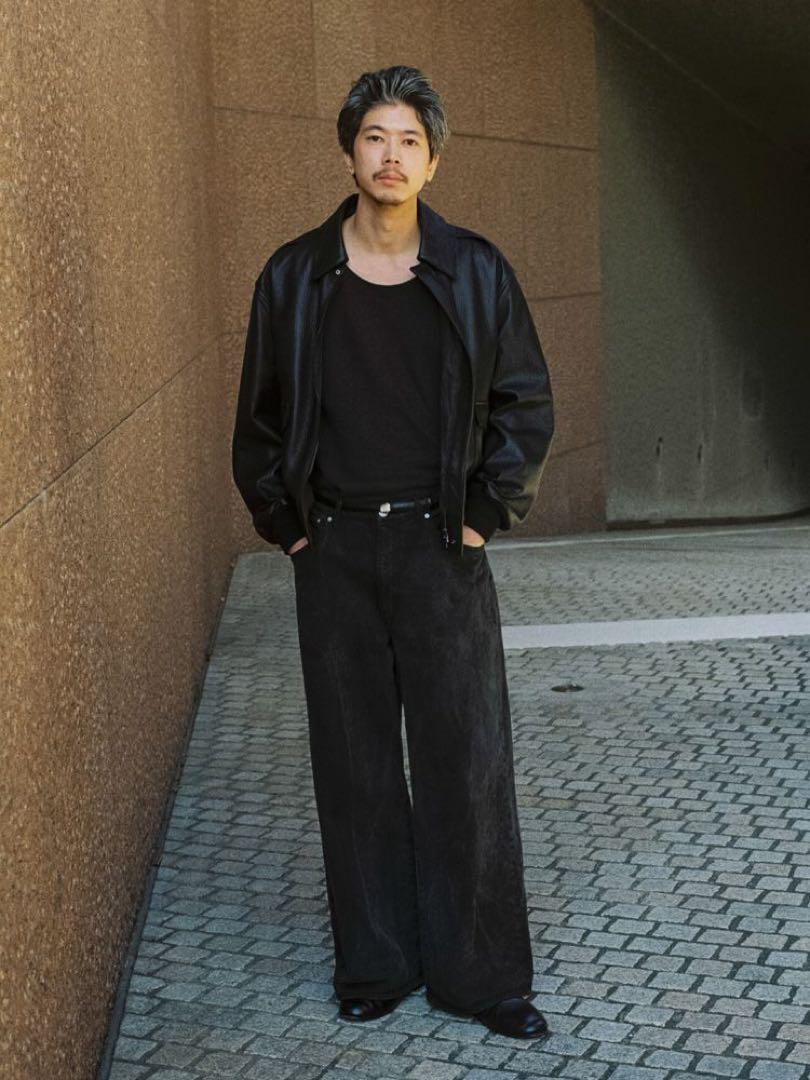 LIDNM】CRACK WASHED BAGGY DENIM PANTS
