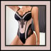 Black and Nude Lace and Mesh Teddy Size Large