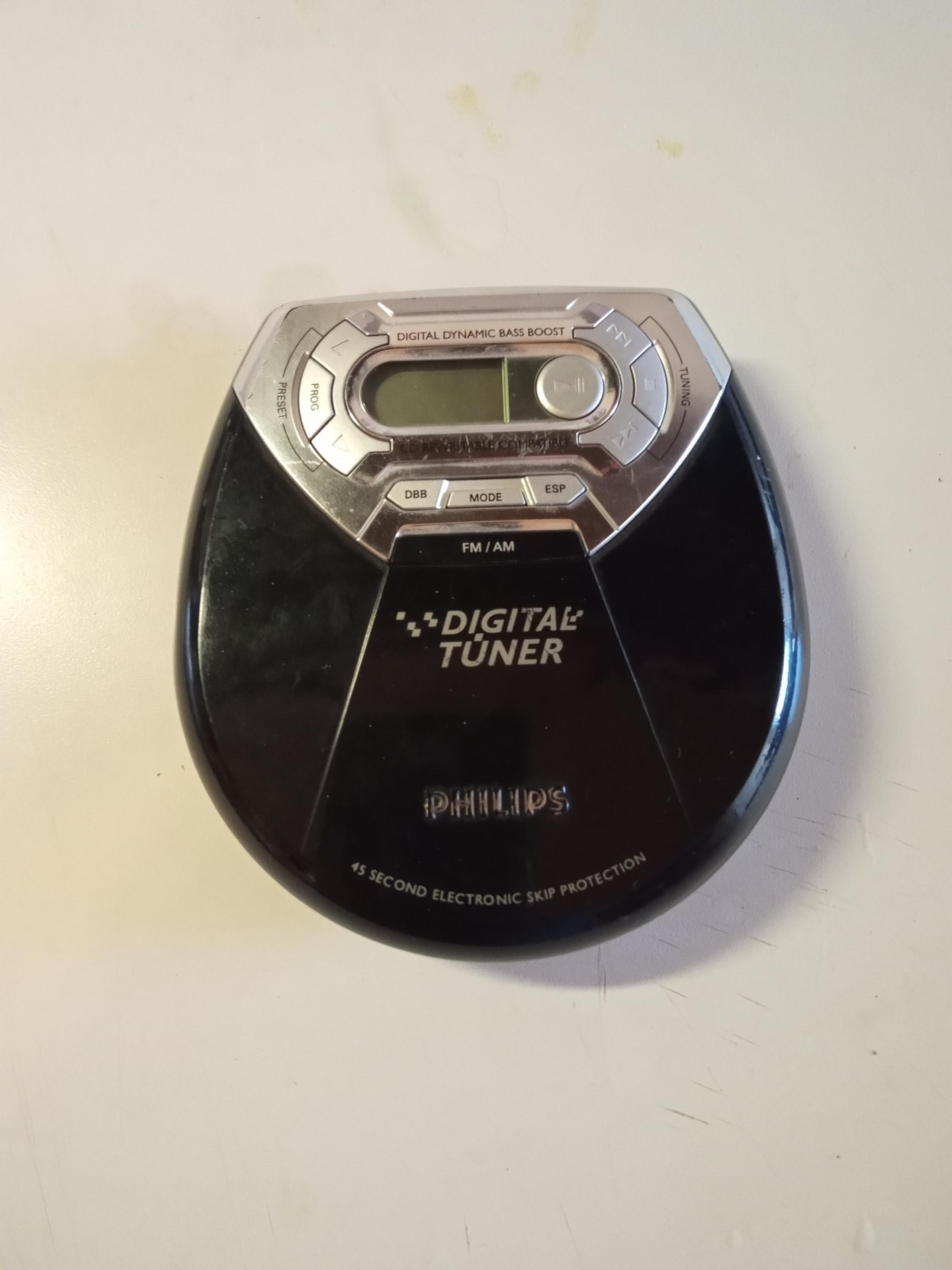 Phillips portable AM FM tuner CD player tested working includes 12 volt car adap