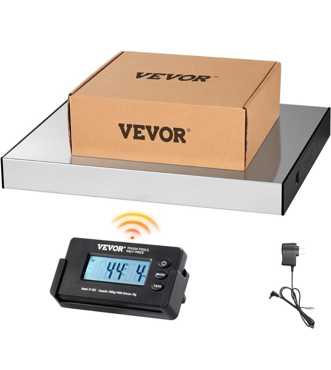 VEVOR Shipping Scale Digital Postal Scale 440 lbs x 1.7 oz. AC/DC Package LCD
