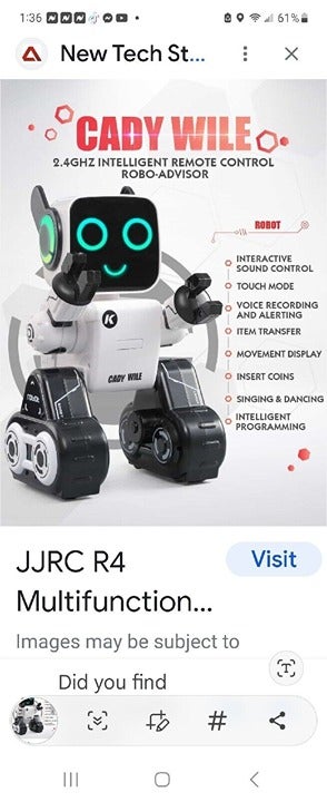 Smart Cady Wile robot that speaks recorded messages and repeats it's also a bank