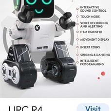 Smart Cady Wile robot that speaks recorded messages and repeats it's also a bank