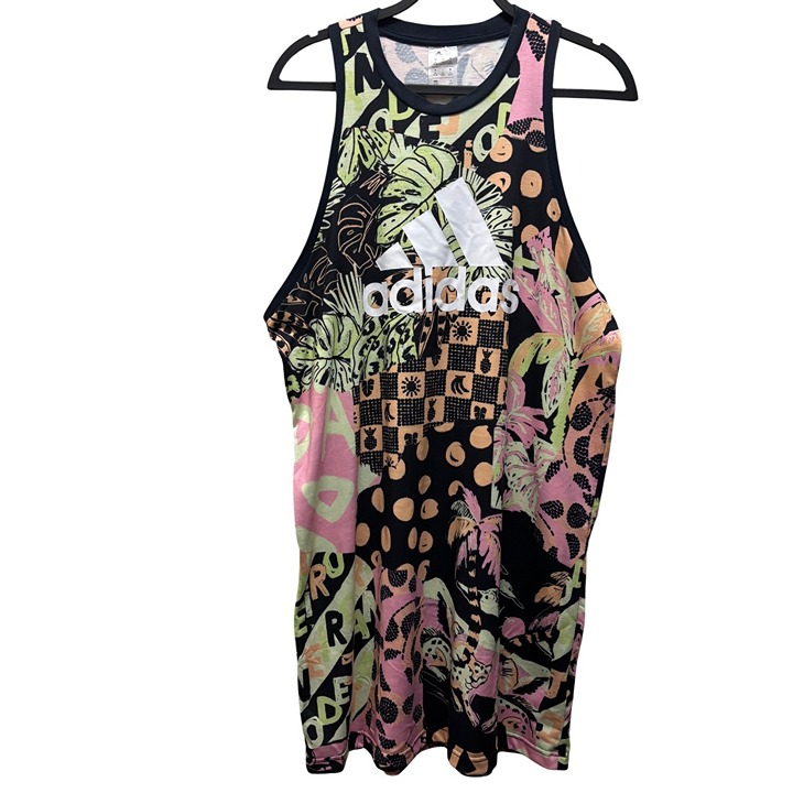Adidas Farm Rio Womens Racerback Tank Dress Graphic Print Size XL