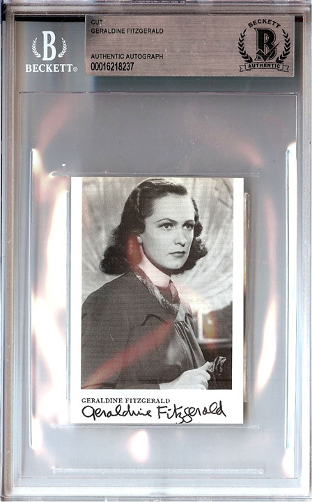 Geraldine Fitzgerald Autograph Cut Signature Wuthering Heights BAS Encased 8237
