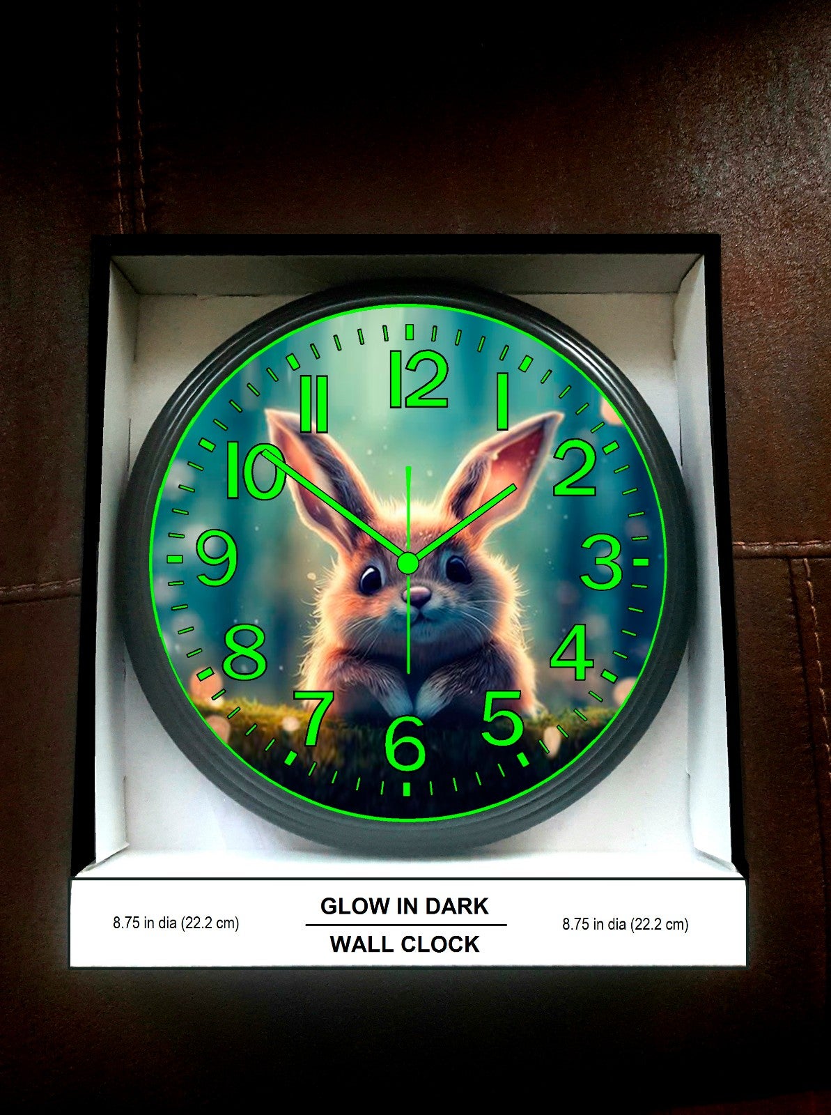 Rabbit Glow in the Dark living room Pet Furniture Wall Clock NEW
