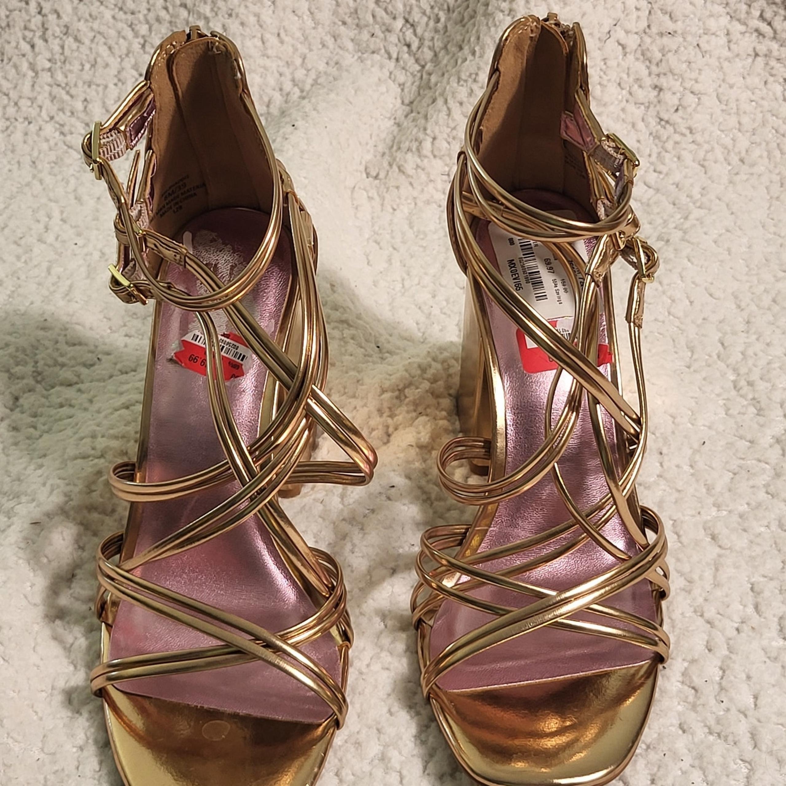 NEW Mix no.6 rose gold metallic heels Sandals  women’s size 8