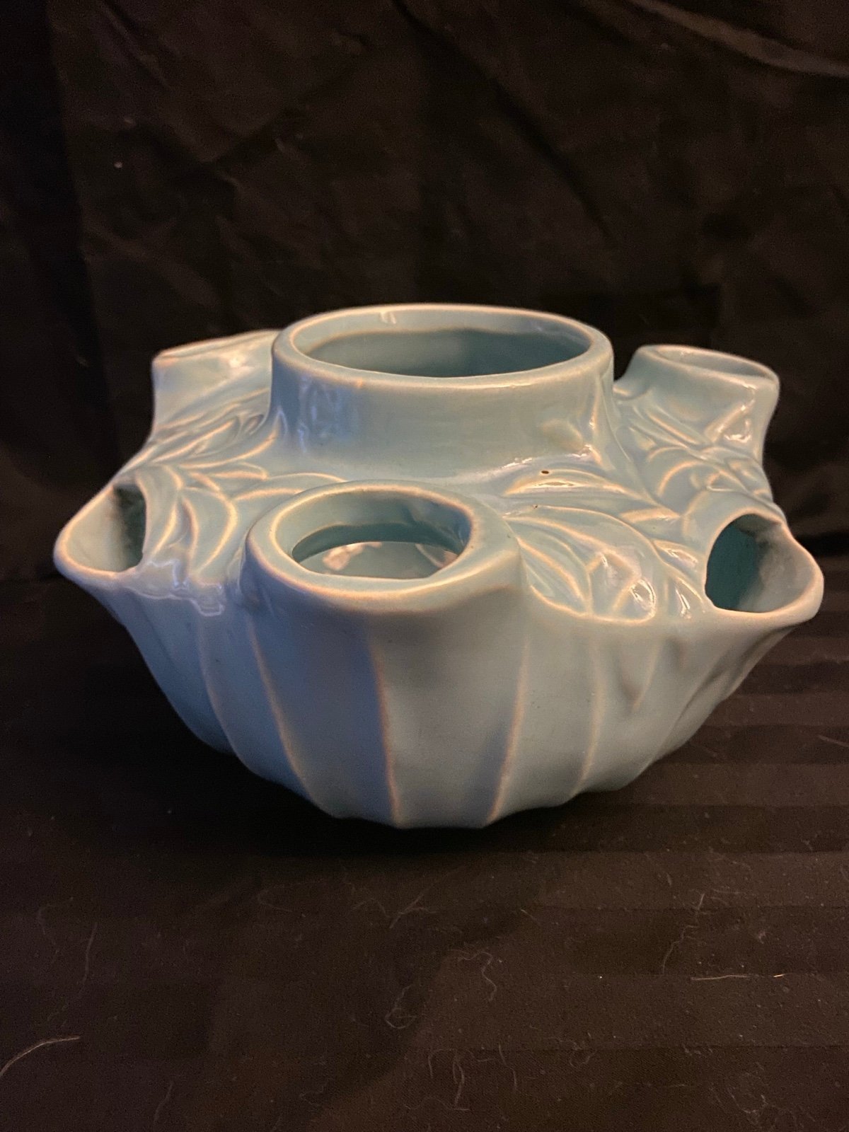McCoy Aqua Turquoise Strawberry Planter Nelson McCoy Roseville Ohio 1940s—1960s