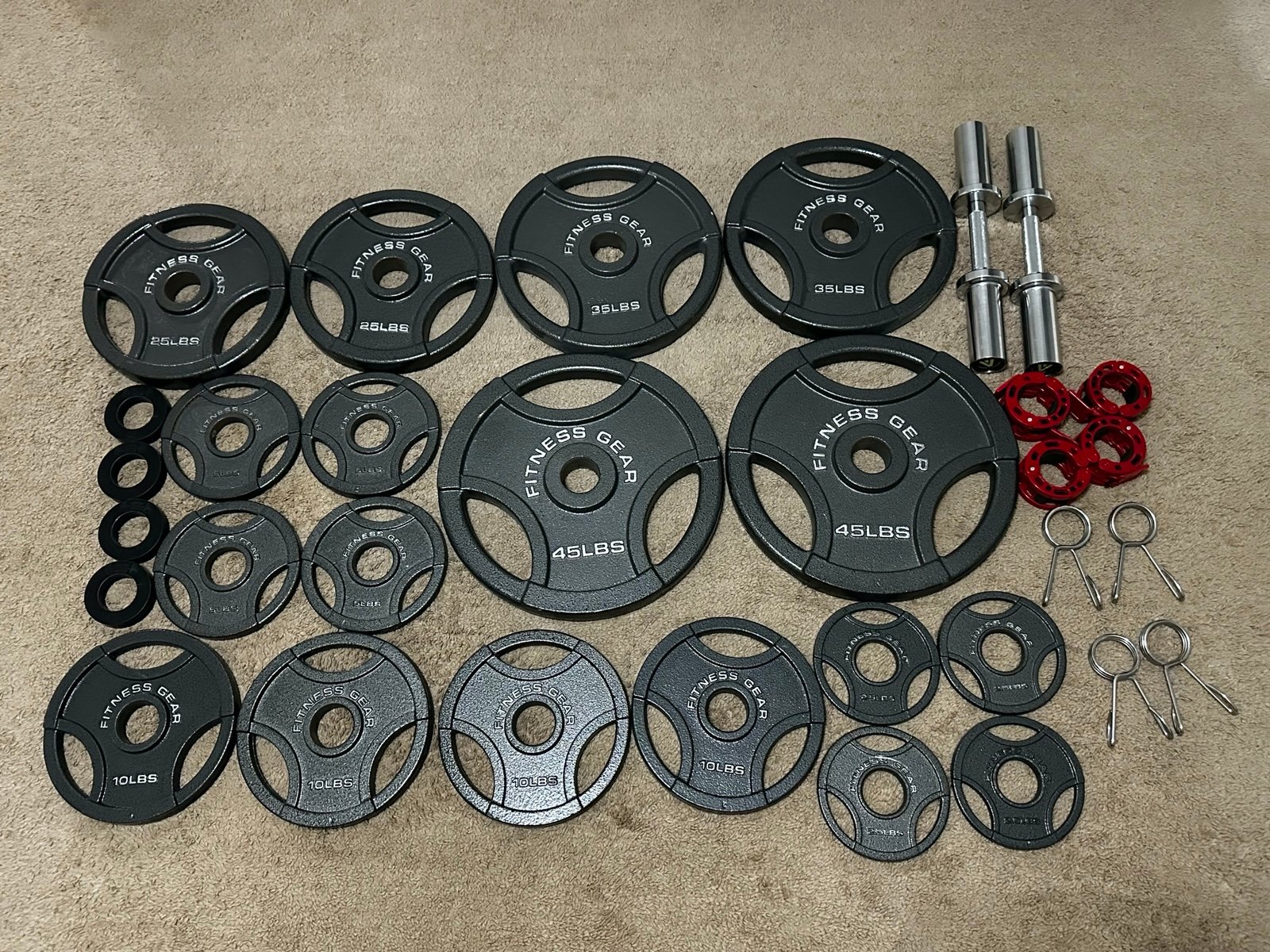 Houston, 285 lb Gym Plates Set Dumbbell Press (Pick up only)
