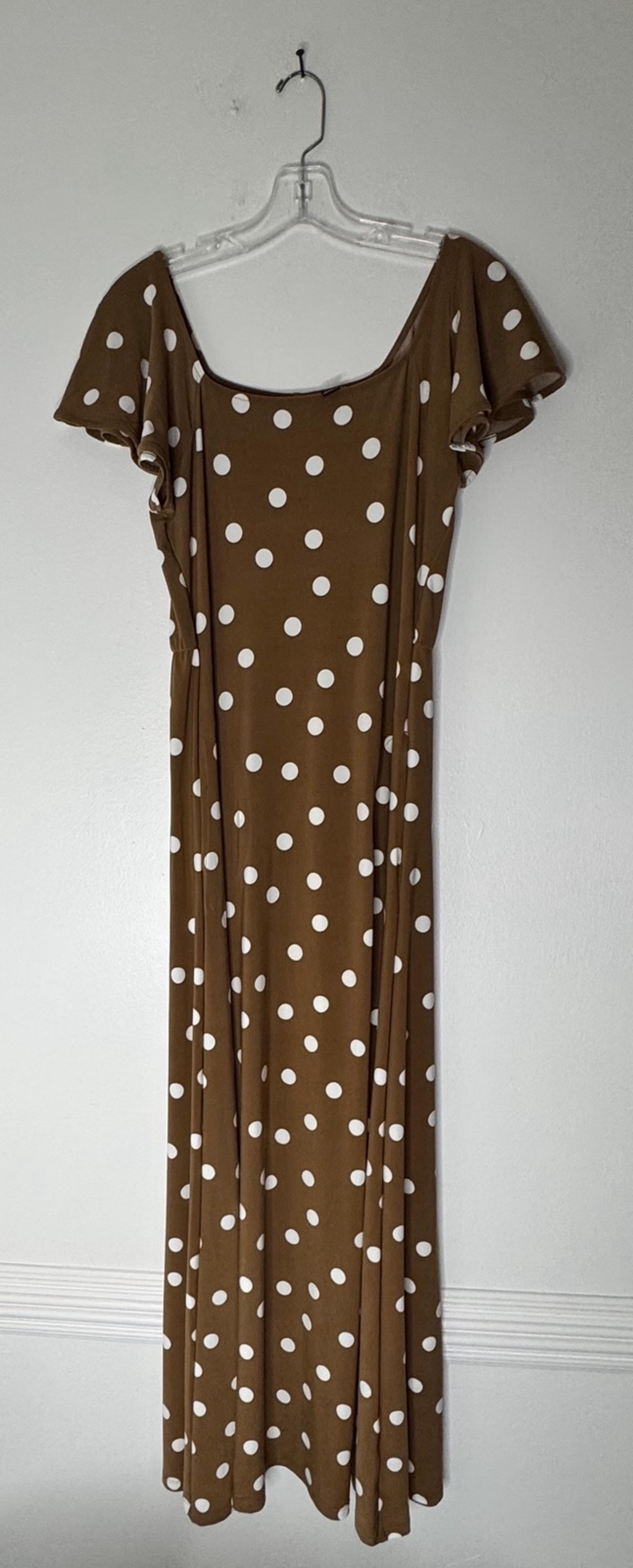 Attitudes by Renee Maxi Polka Dot  Dress with Pockets