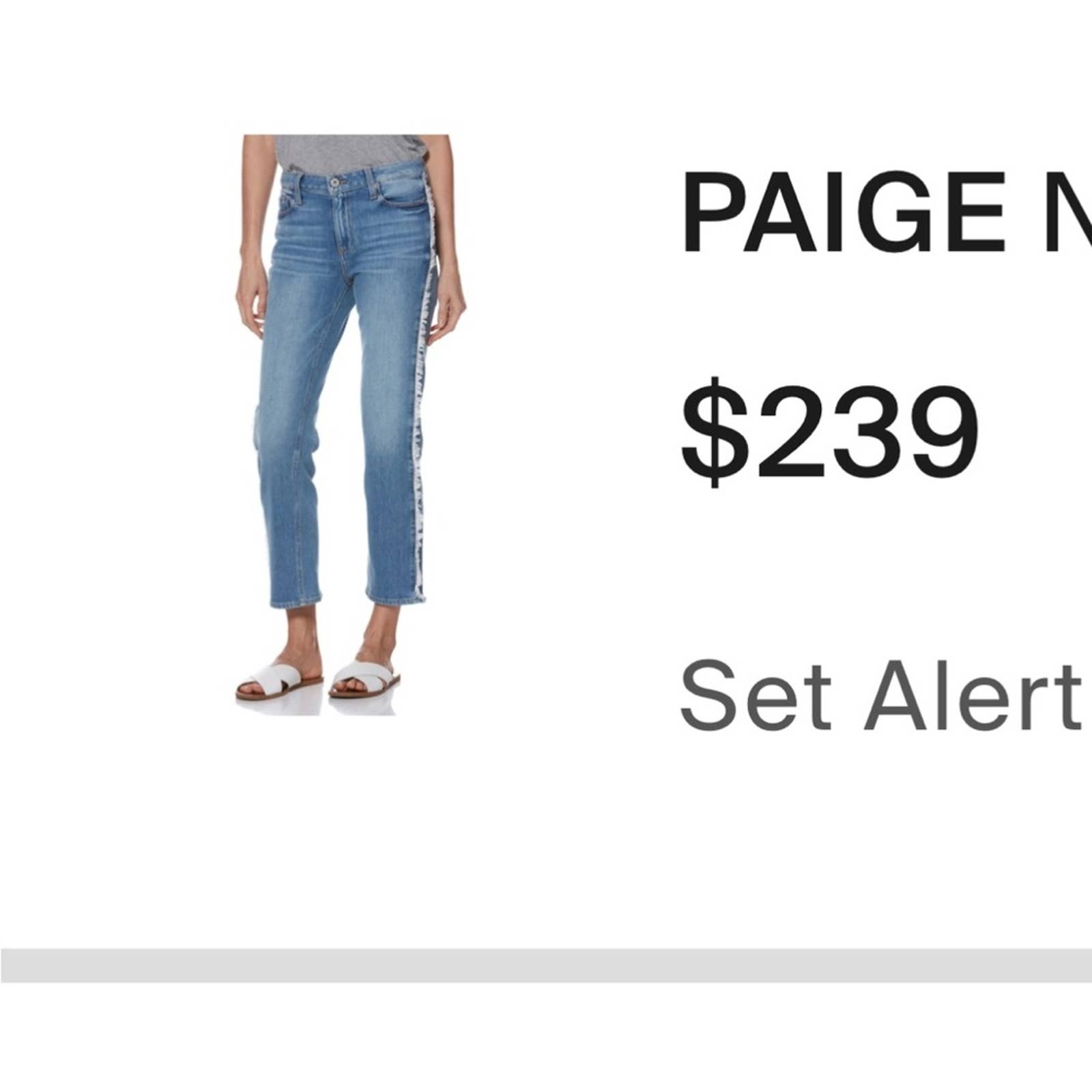 PAIGE Noella relaxed straight leg jeans with frayed seams new with tags