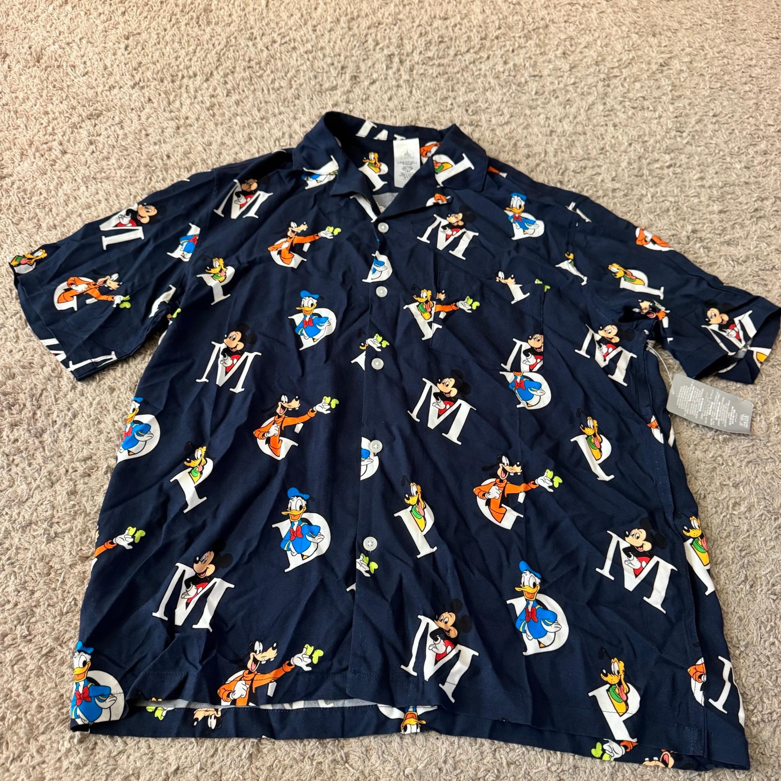 Men’s Disney Allover Print Character Button Front T-Shirt